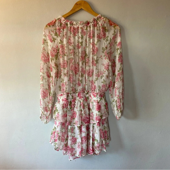 LoveShackFancy Popover Mini Dress Blushing Rose Size XS - Picture 7 of 7